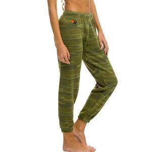 SOLD Aviator Nation Camouflage Rainbow Stripe Joggers Modern Athleisure Lounge
